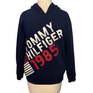 Tommy Hilfiger Big Boys Adam Pullover Hoodie Pockets Navy Blue L 16/18
